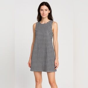 theory Black and White Gingham Sleeveless Dress